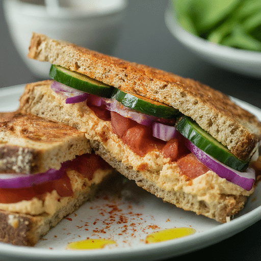 Veggie and Hummus Sandwich