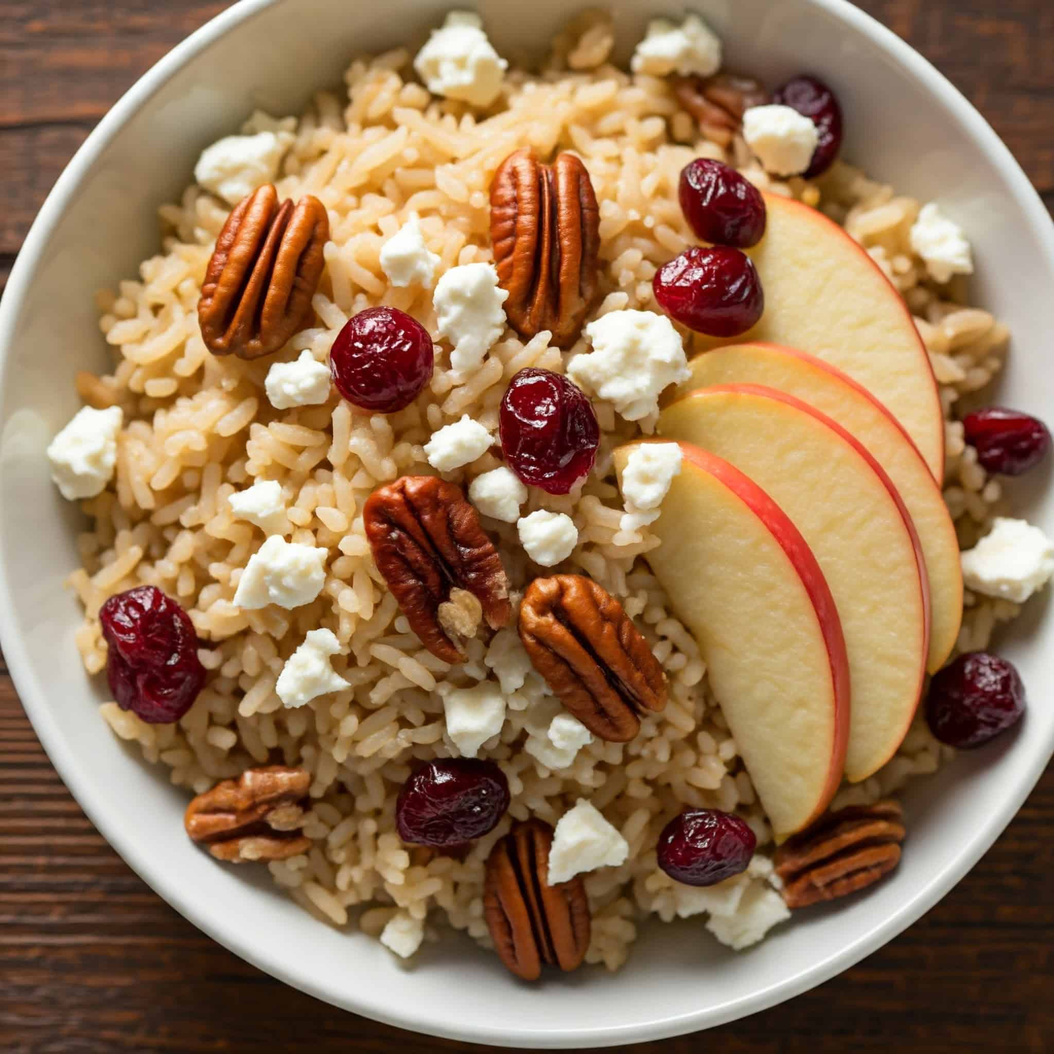 Basmati Rice with Pecans Cranberries Apples and Feta