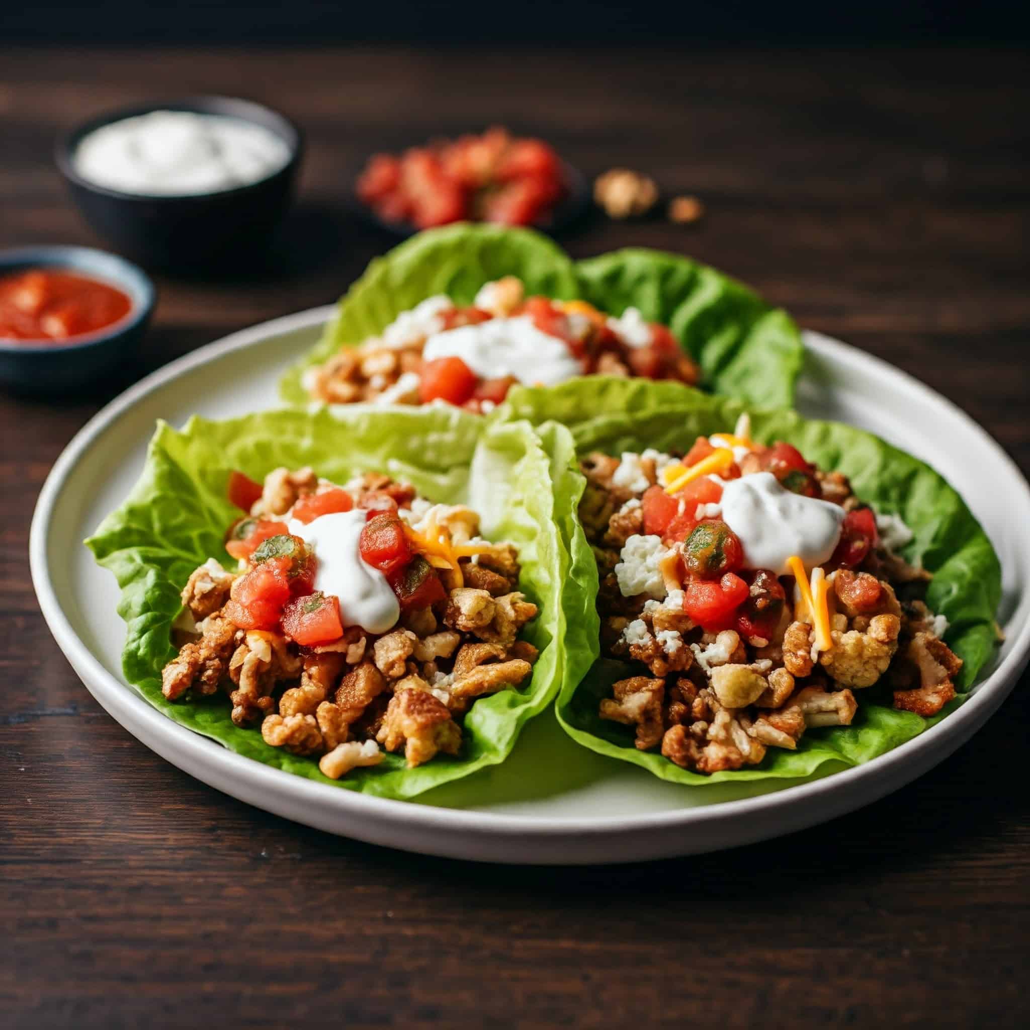 Cauliflower walnut lettuce tacos