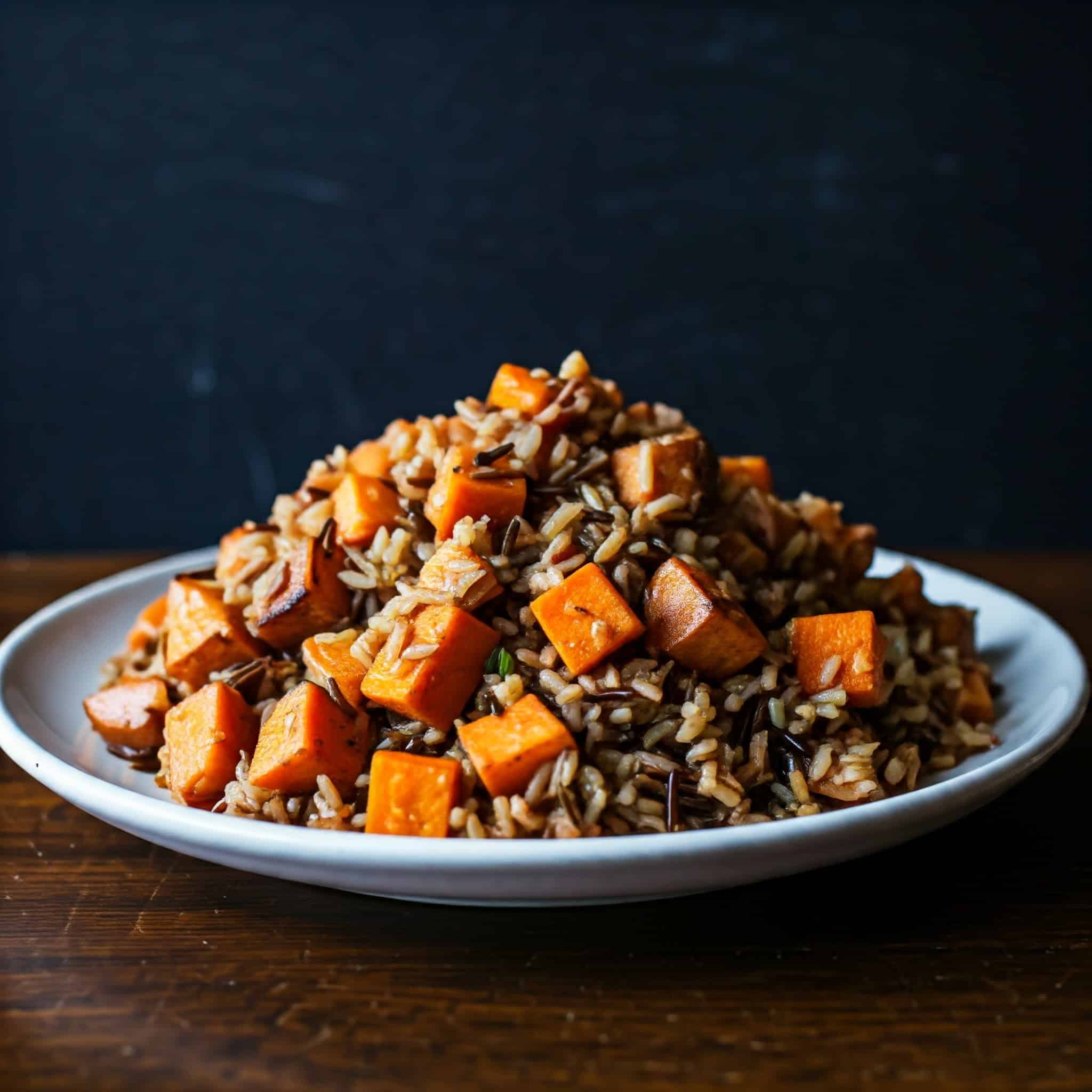 Cinnamon-Roasted Sweet Potato Salad with Wild Rice