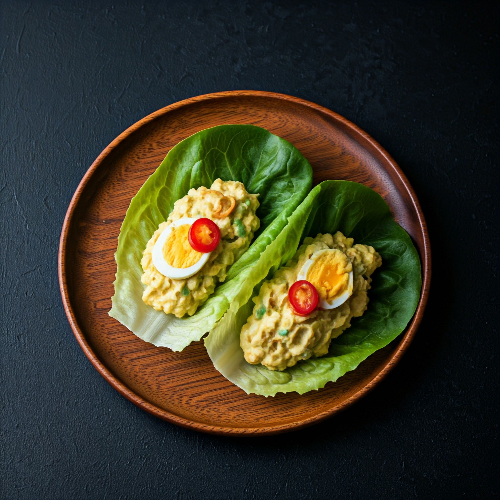 Curried Egg Salad Lettuce Wraps