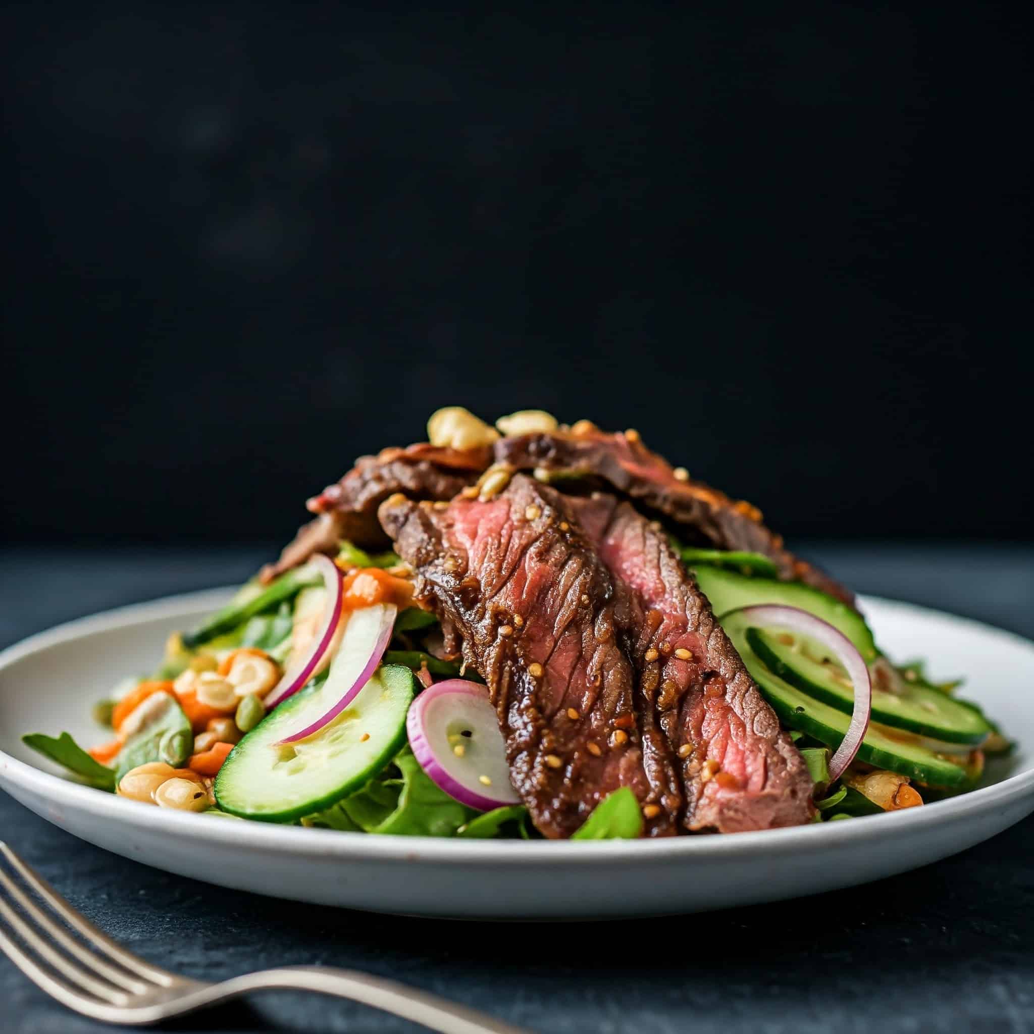 Gochujang steak salad