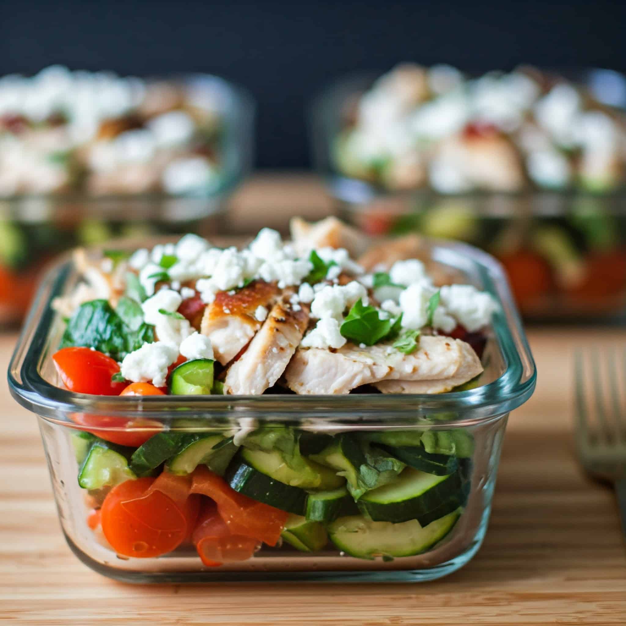 Greek Chicken and Veggie Make-Ahead Lunch Bowls