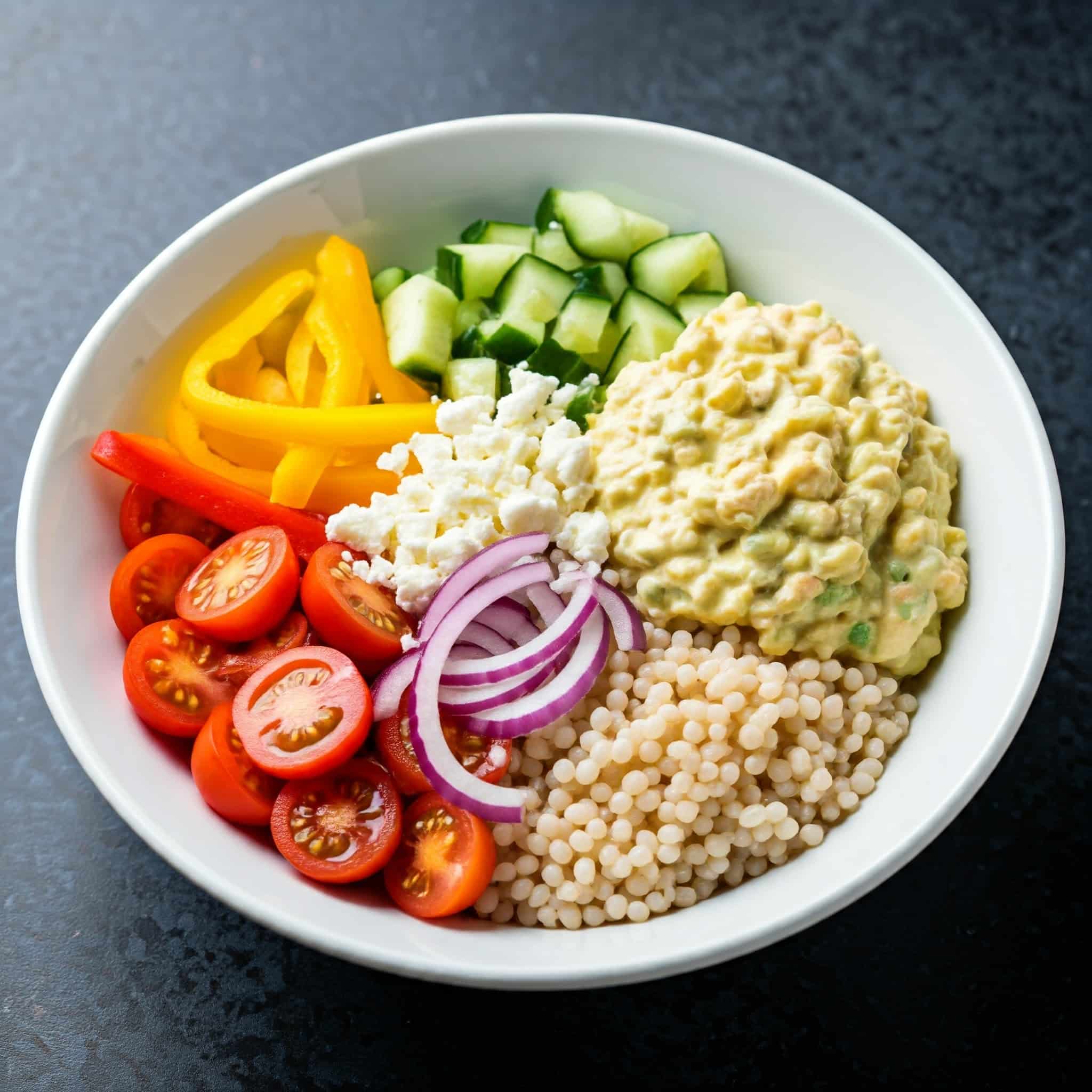 Mediterranean Egg Salad Grain Bowl