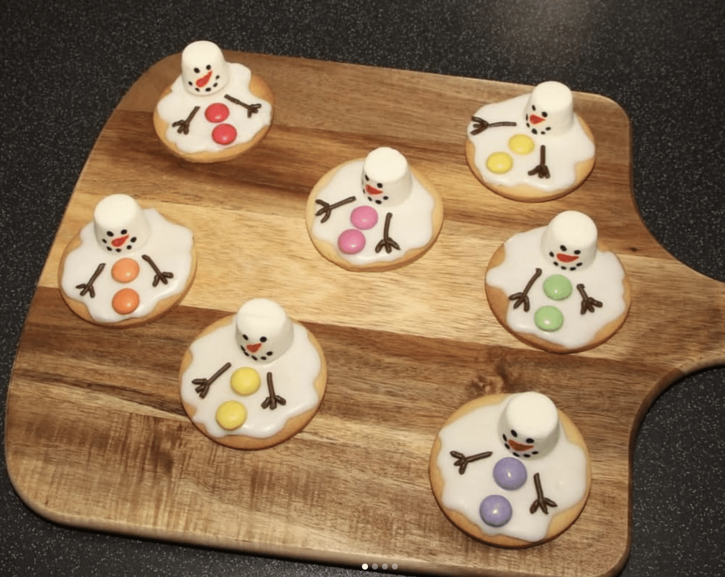 Melted snowman cookies