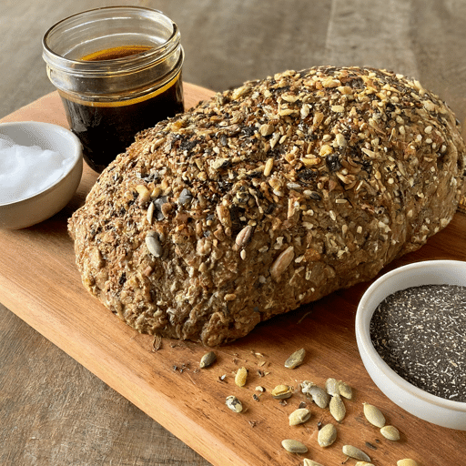 Multi Seeds Molasses Wheat Bread with Coconut Oil