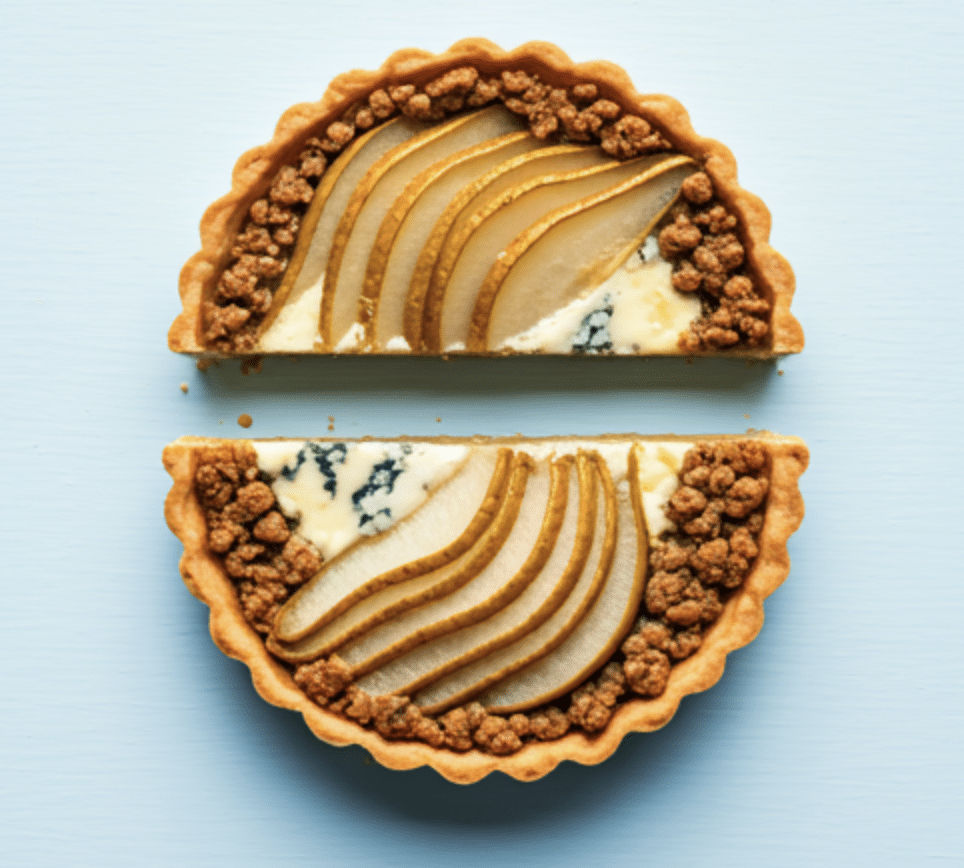 Pear and Blue Cheese Tart with Walnut Pastry