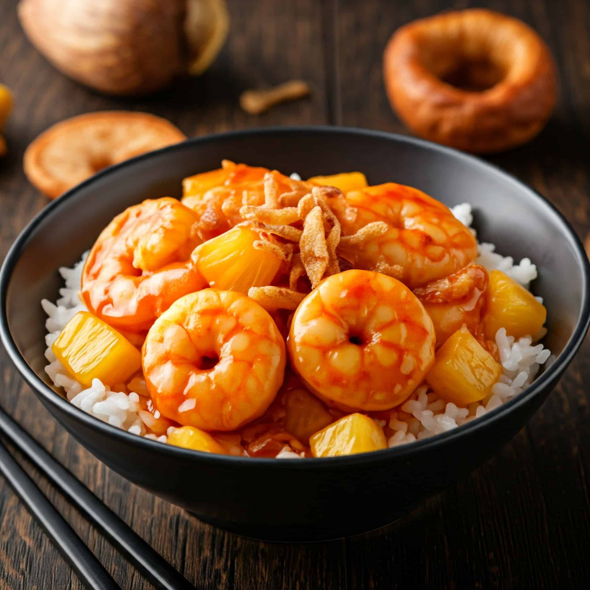 Sweet and Spicy Shrimp Bowls with Pineapple