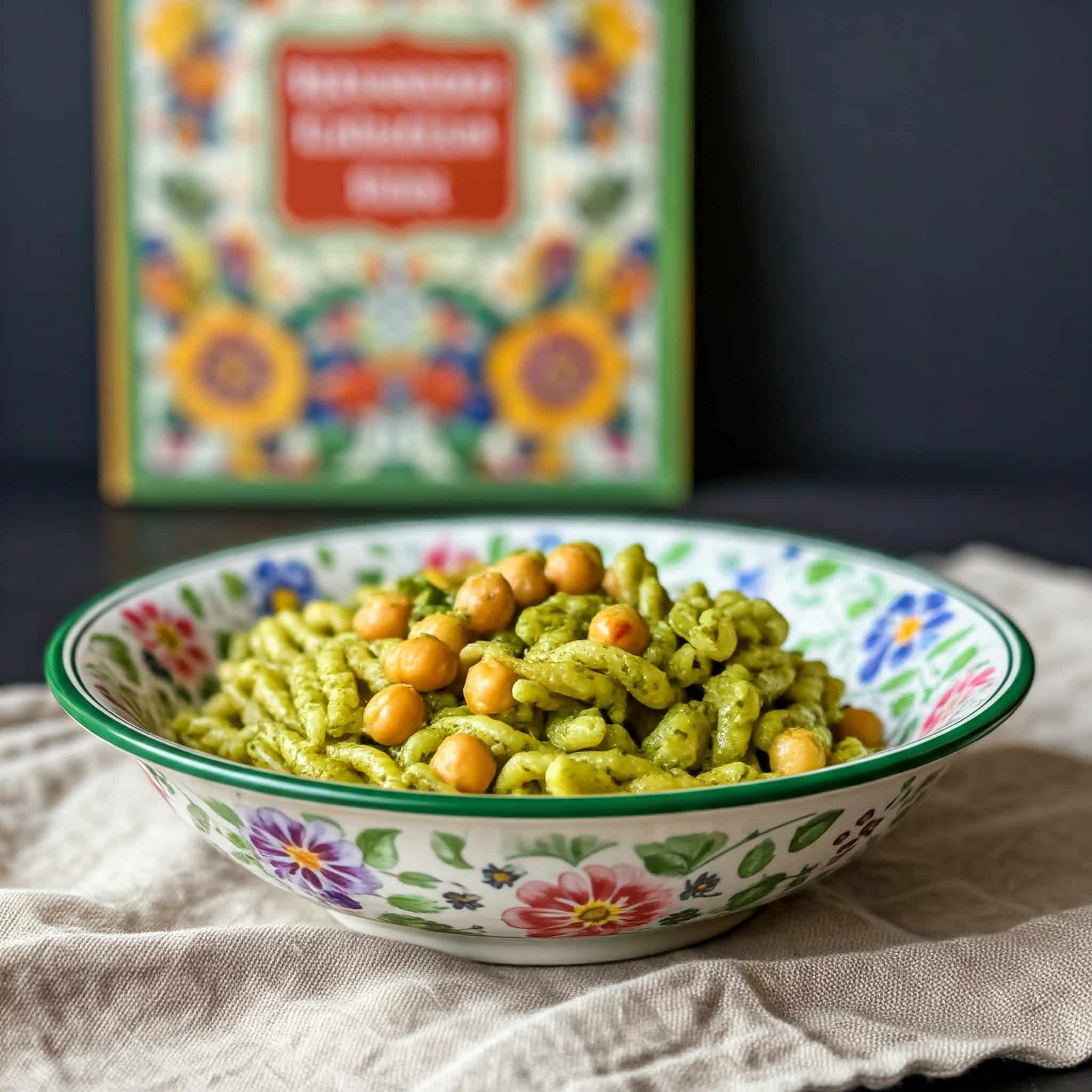 Veggie Pesto Pasta with Chickpeas