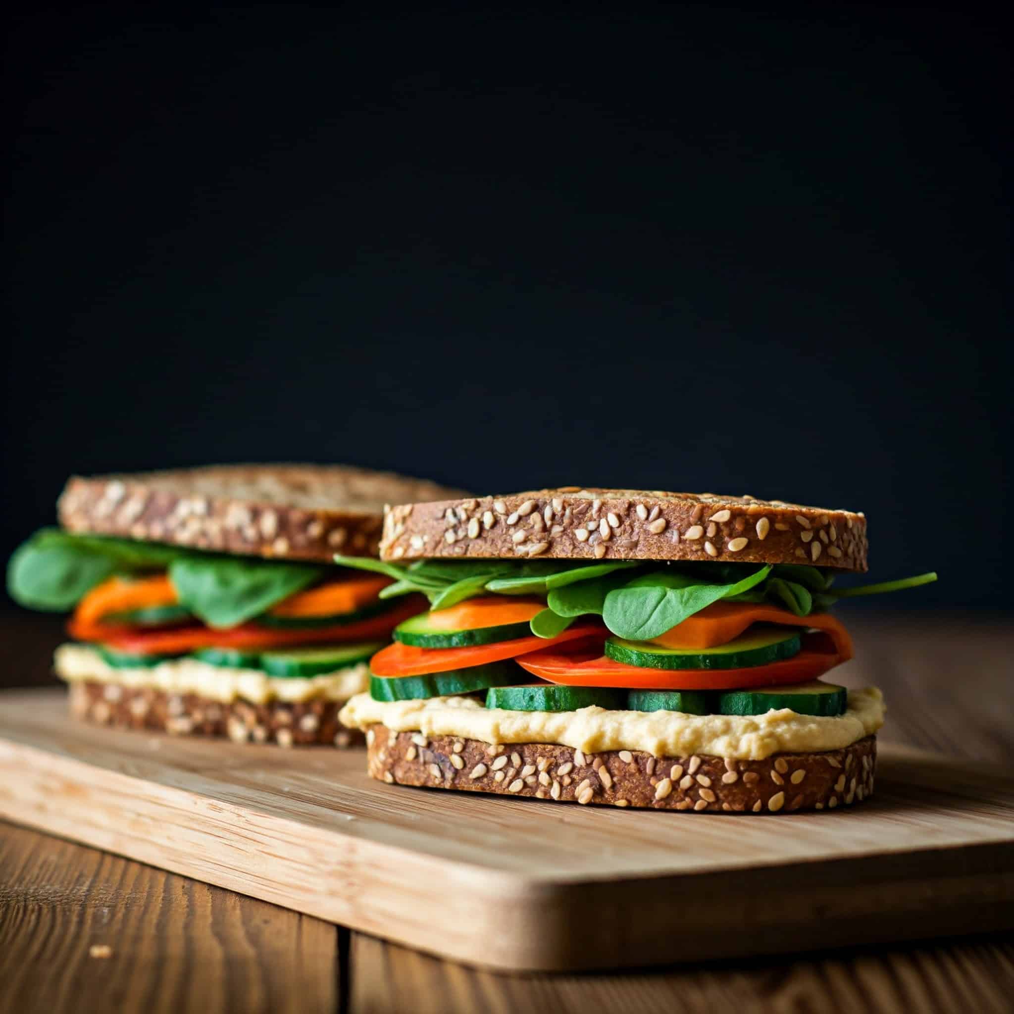 Veggie and Hummus Sandwiches