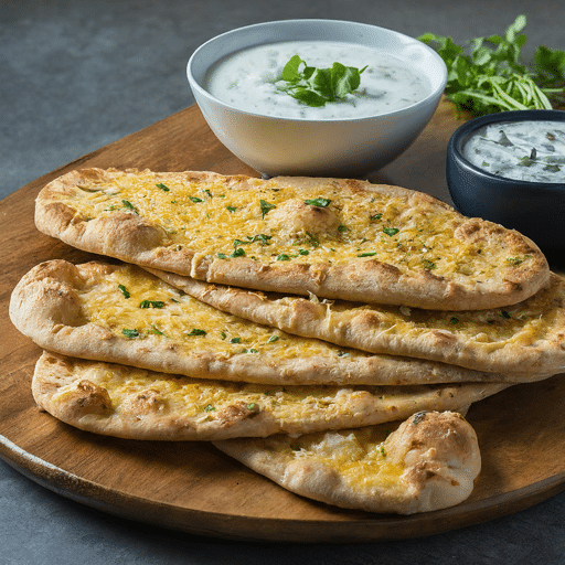 Whole Wheat Garlic Cheese Naan Bread