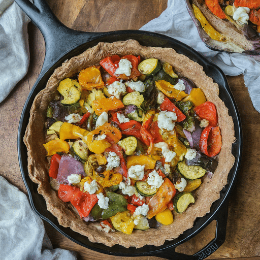 Whole Wheat Vegetable Tart with Carrots Fennel and Goat Cheese