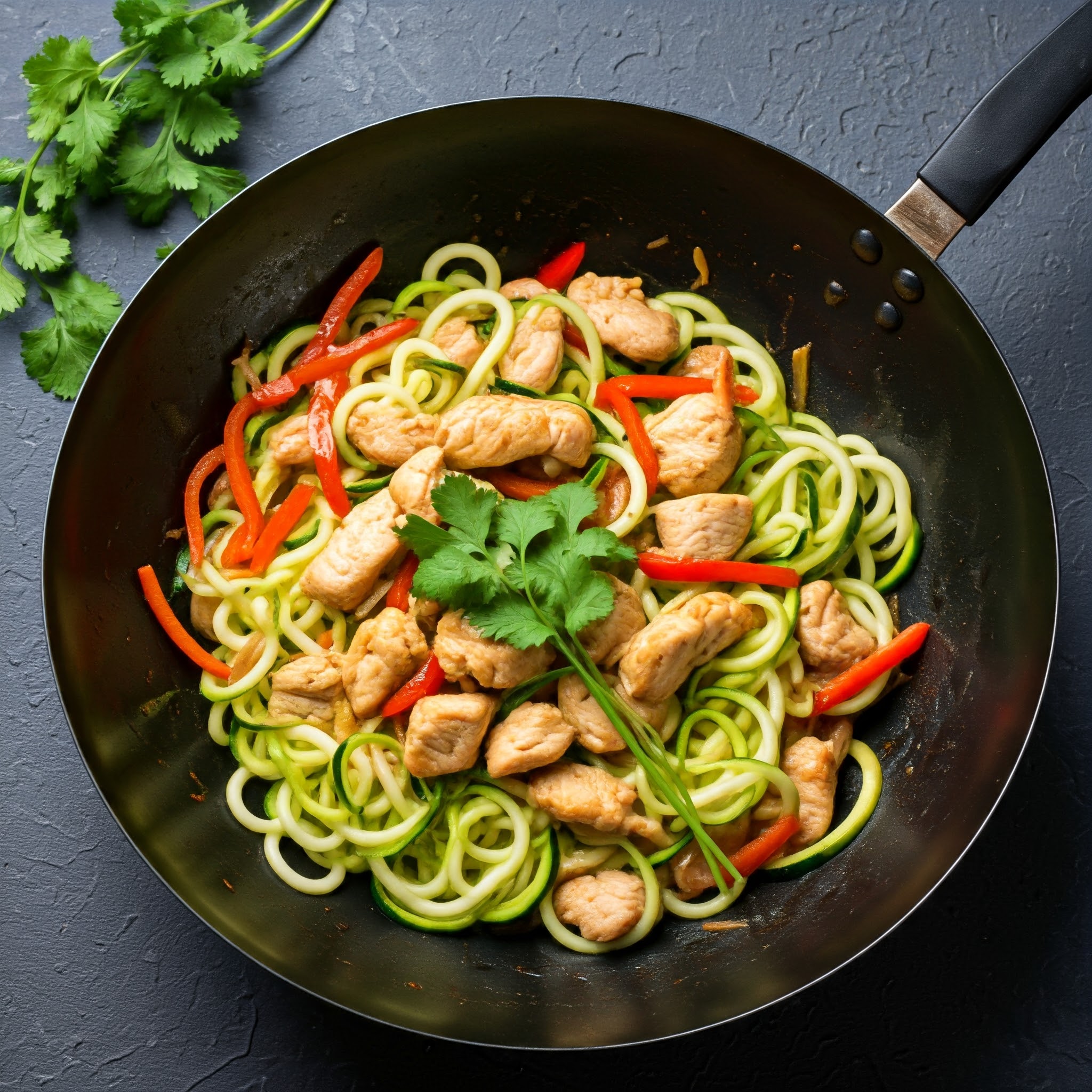 Zucchini Noodle Stir Fry with Chicken