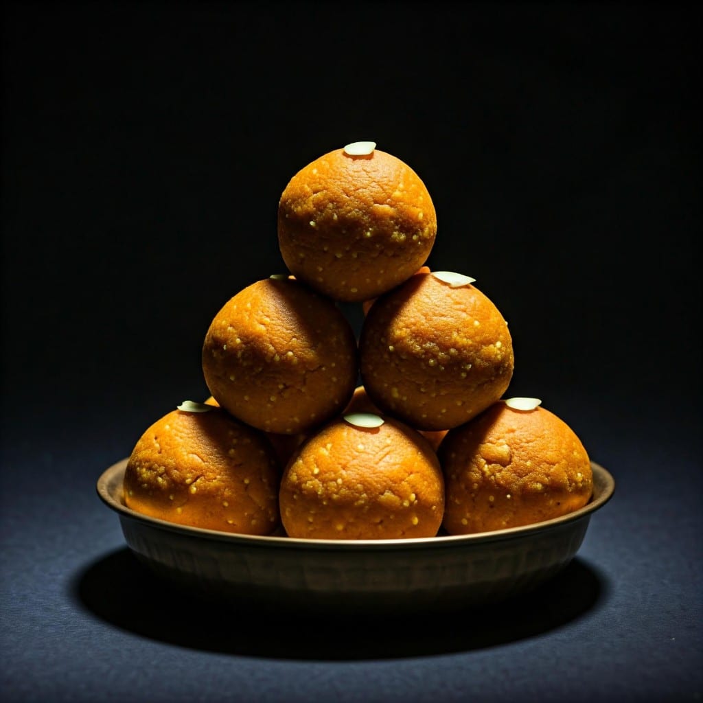 A graphic illustration of Churma Laddoo