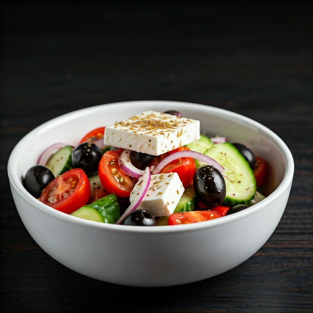 A graphic illustration of Greek salad