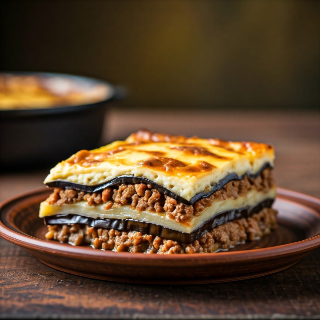 A graphic illustration of Moussaka