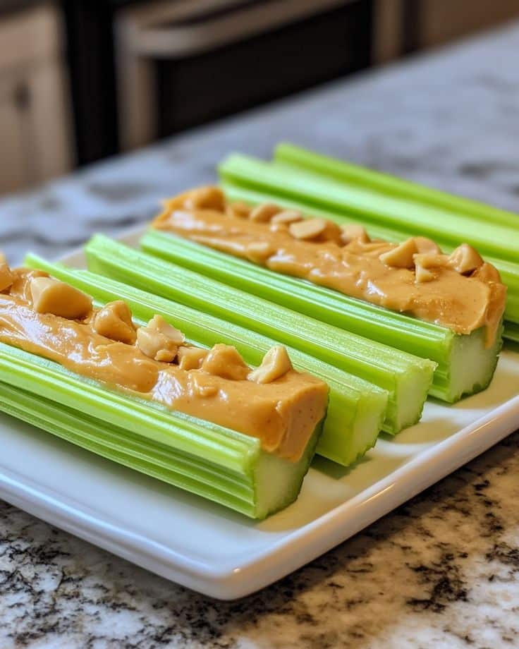 Celery with Peanut Butter and Raisins