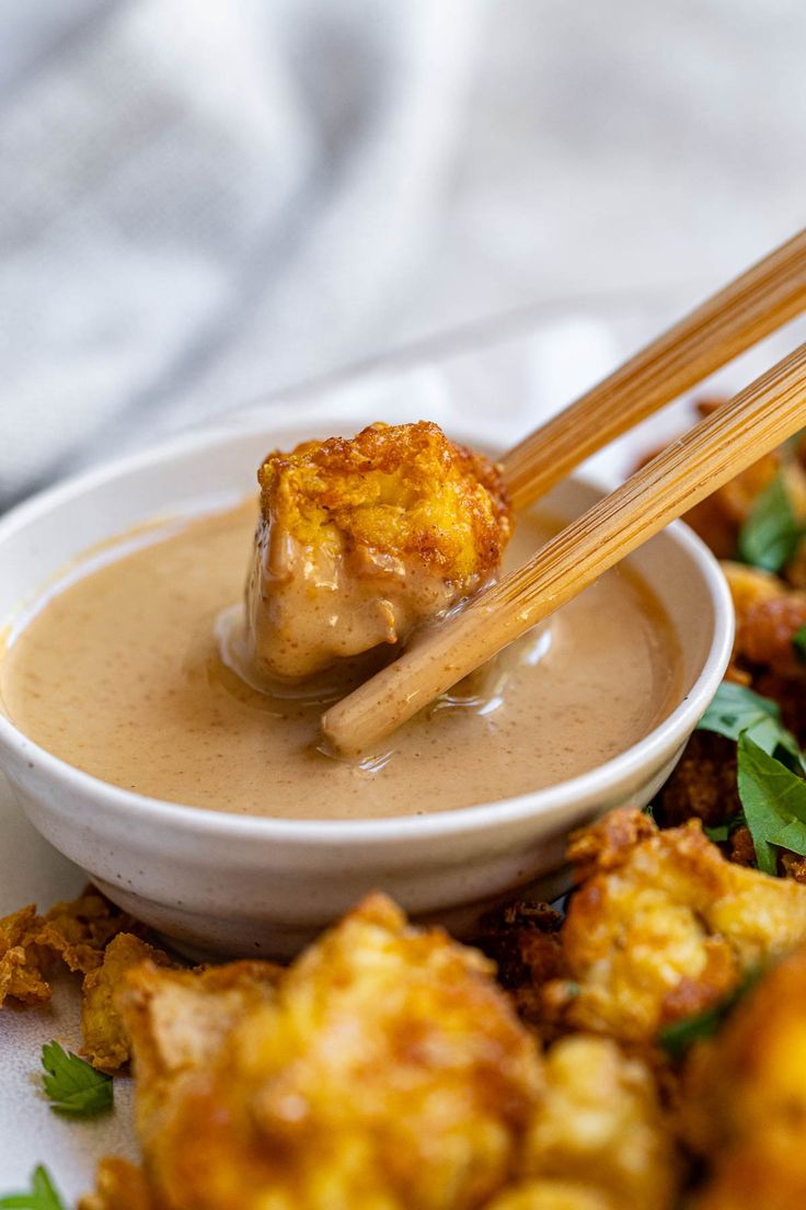 Peanut Sauce Soba with Crispy Tofu