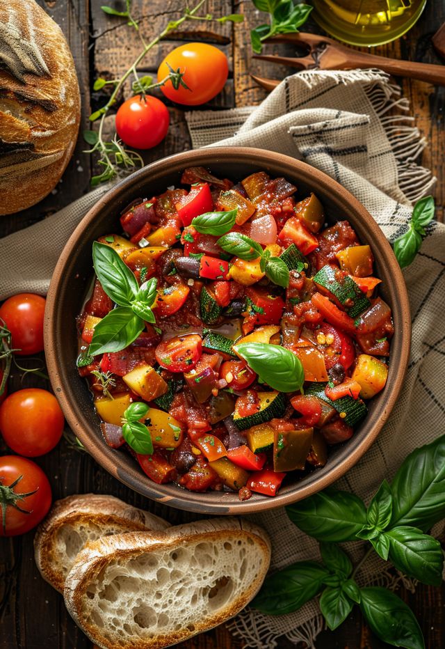 Ratatouille with Garlic Bread