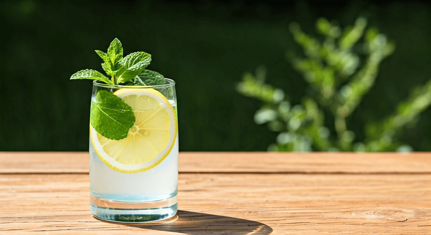 Mint lemonade on a sunny day